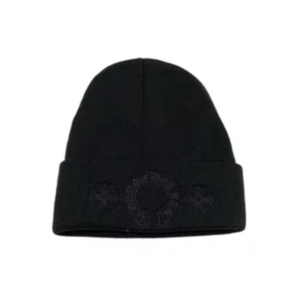 Chrome Hearts Horseshoe Black Beanie
